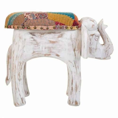 Tabure Alexandra House Living Bijela Drvo Manga Materijal 51 x 37 x 36 cm Slon Cijena