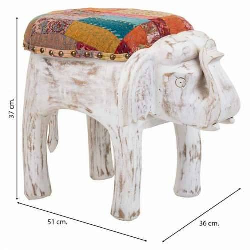 Tabure Alexandra House Living Bijela Drvo Manga Materijal 51 x 37 x 36 cm Slon Cijena