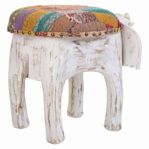Tabure Alexandra House Living Bijela Drvo Manga Materijal 51 x 37 x 36 cm Slon Cijena
