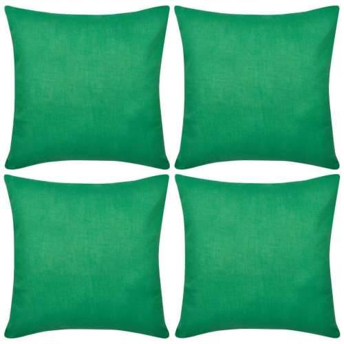 130924 4 Green Cushion Covers Cotton 80 x 80 cm Cijena