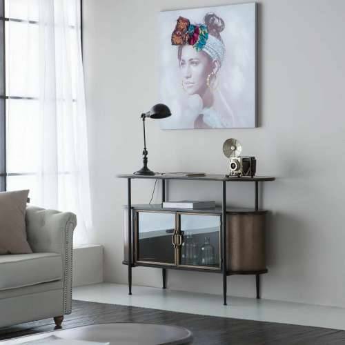 Ormarić za hodnik Alexandra House Living Smeđa Metal Staklo 42 x 80 x 121 cm Cijena