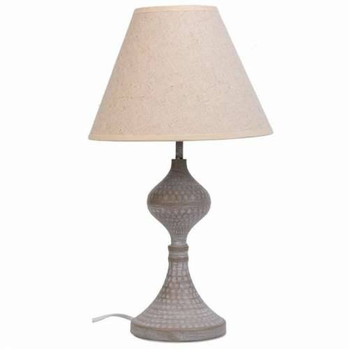 Stolna svjetiljka Alexandra House Living Bijela Siva Metal Tkanina 220-240 V 23 x 41 x 23 cm Cijena