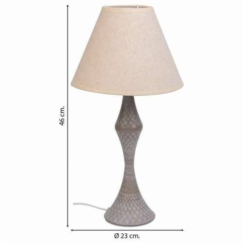 Stolna svjetiljka Alexandra House Living Bijela Siva Metal Tkanina 220-240 V 23 x 46 x 23 cm Cijena