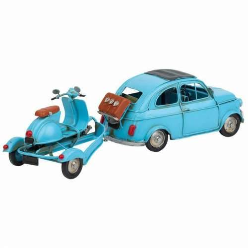 Ukrasna figura Alexandra House Living Svetlo Plava Željezo ABS Motorcikl prikolica 10 x 10 x 34 cm Cijena