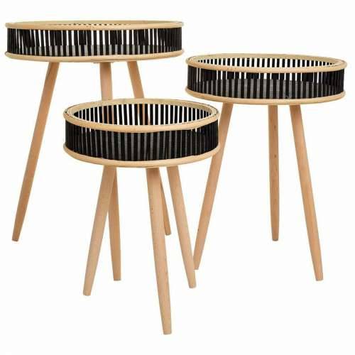 Set od tri stolice Alexandra House Living Crna Drvo Bambus Cijena