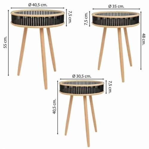 Set od tri stolice Alexandra House Living Crna Drvo Bambus Cijena