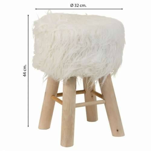 Tabure Alexandra House Living Bijela Plišano platno Bambus Borovina Éponge Drvo MDF 32 x 44 x 32 cm Cijena