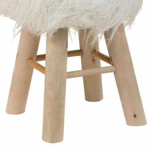 Tabure Alexandra House Living Bijela Plišano platno Bambus Borovina Éponge Drvo MDF 32 x 44 x 32 cm Cijena