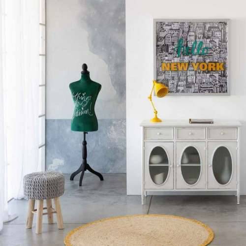 Tabure Alexandra House Living Siva Bambus Borovina Éponge Drvo MDF 32 x 44 x 32 cm Cijena