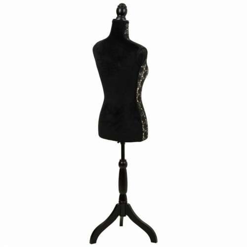 Lutka za izloge Alexandra House Living Crna Drvo Tkanina Polietilen Borovina Drvo MDF 37 x 168 x 24 cm Cijena