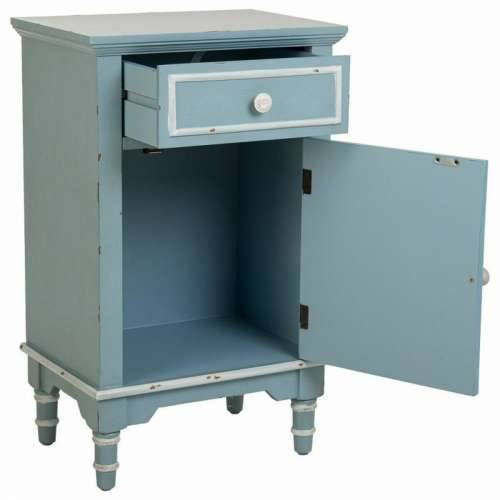 Noćni ormarić Alexandra House Living Plava Bijela 32 x 74 x 46 cm Cijena