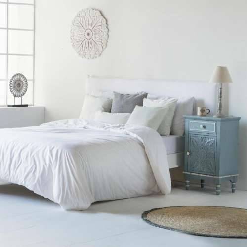 Noćni ormarić Alexandra House Living Plava Bijela 32 x 74 x 46 cm Cijena
