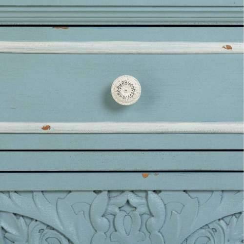 Noćni ormarić Alexandra House Living Plava Bijela 32 x 74 x 46 cm Cijena