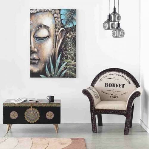 Slika Alexandra House Living Asia Platno Jelovina 120 x 3 x 80 cm Cijena