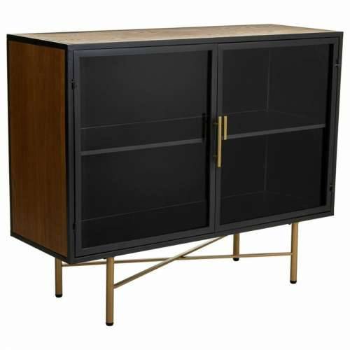 Ormarić za hodnik Alexandra House Living Smeđa Metal Staklo Jelovina Drvo MDF 35 x 80 x 100 cm Cijena