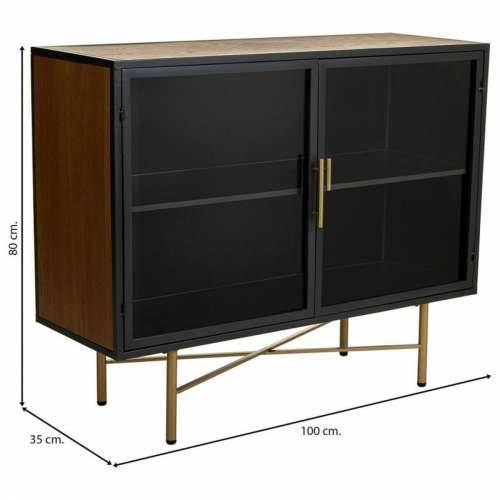 Ormarić za hodnik Alexandra House Living Smeđa Metal Staklo Jelovina Drvo MDF 35 x 80 x 100 cm Cijena