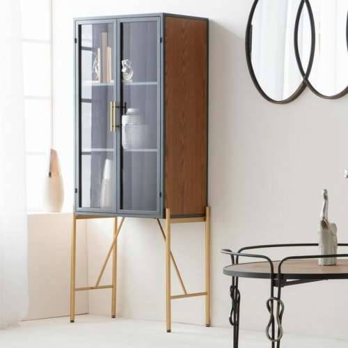 Ormarić Alexandra House Living Smeđa Staklo Jelovina Drvo MDF 35 x 155 x 64 cm Cijena