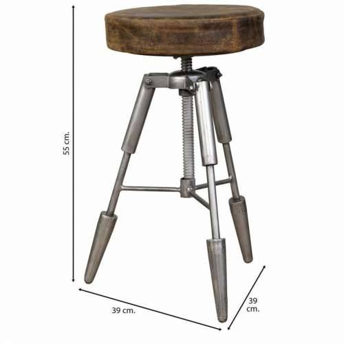 Tabure Alexandra House Living Smeđa Koža Metal Željezo 39 x 55 x 39 cm Cijena