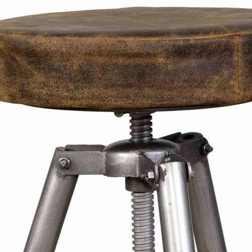 Tabure Alexandra House Living Smeđa Koža Metal Željezo 39 x 55 x 39 cm Cijena