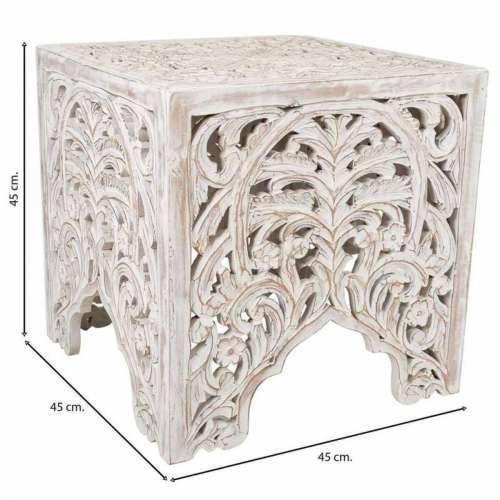 Stolić za dnevni boravak Alexandra House Living Bijela Drvo Manga 45 x 45 x 45 cm Cijena