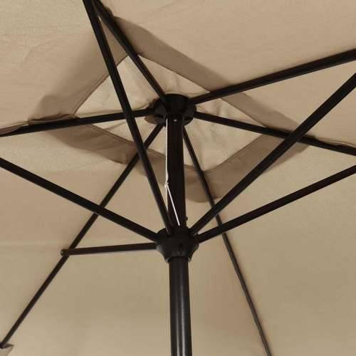 Vanjski suncobran s metalnim stupom 300 x 200 cm smeđesivi - Sivo-smeđa 1 Cijena