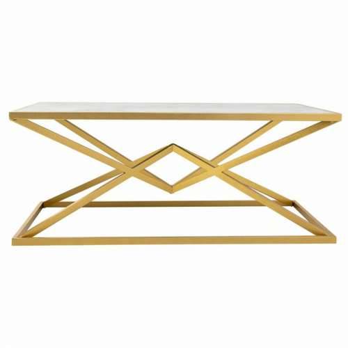 Stolić za dnevni boravak Alexandra House Living Zlato Metal Papir Željezo Drvo MDF 60 x 45 x 110 cm Cijena