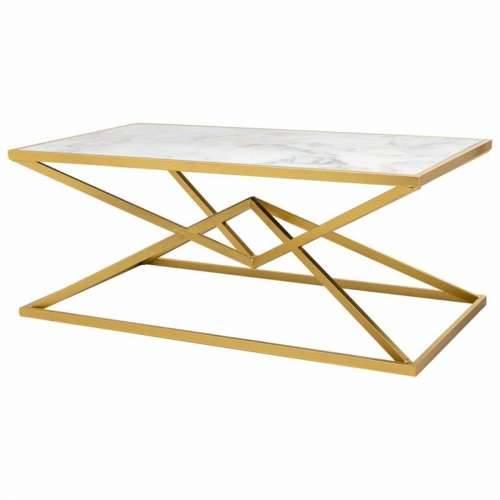 Stolić za dnevni boravak Alexandra House Living Zlato Metal Papir Željezo Drvo MDF 60 x 45 x 110 cm Cijena