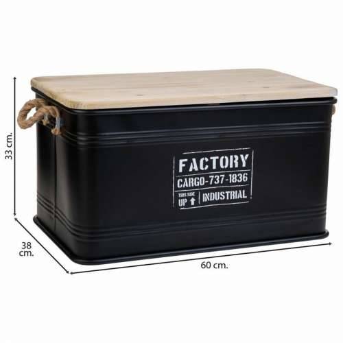Škrinja Alexandra House Living Factory Crna konoplja Metal Jelovina 38 x 60 x 33 cm Cijena