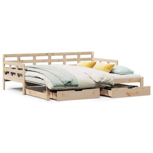 Dnevni krevet na razvlačenje s ladicama bez madraca 90x200 cm - Prirodna 90 x 200 cm Cijena