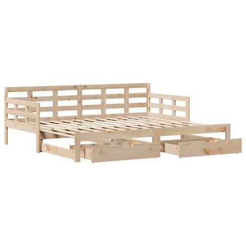 Dnevni krevet na razvlačenje s ladicama bez madraca 90x200 cm - Prirodna 90 x 200 cm Cijena