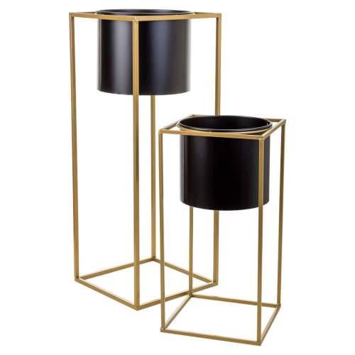 Set žardinjera Alexandra House Living Crna Metal Željezo 26 x 178 x 26 cm 2 Dijelovi Cijena