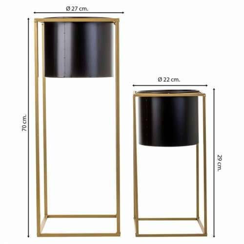 Set žardinjera Alexandra House Living Crna Metal Željezo 26 x 178 x 26 cm 2 Dijelovi Cijena