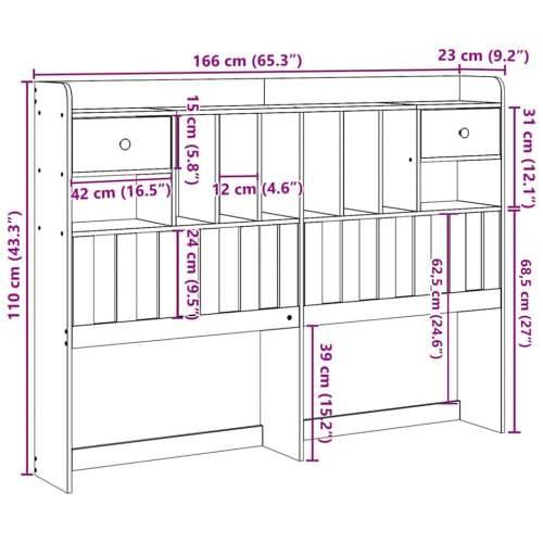 Uzglavlje sa spremištem 75 cm od masive borovine - Prirodna 75 cm 1 Cijena