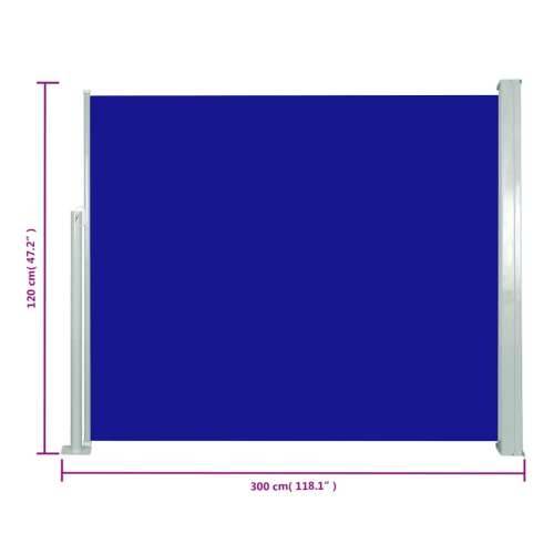 Uvlačiva bočna tenda 120 x 300 cm plava Cijena