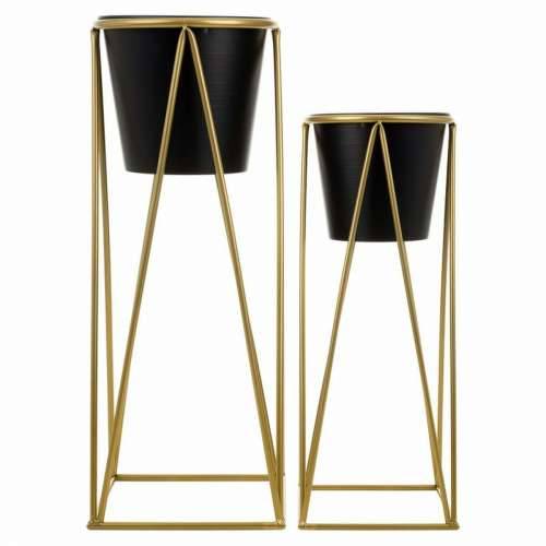 Set žardinjera Alexandra House Living Crna Metal Željezo 26 x 68 x 80 cm 2 Dijelovi Cijena