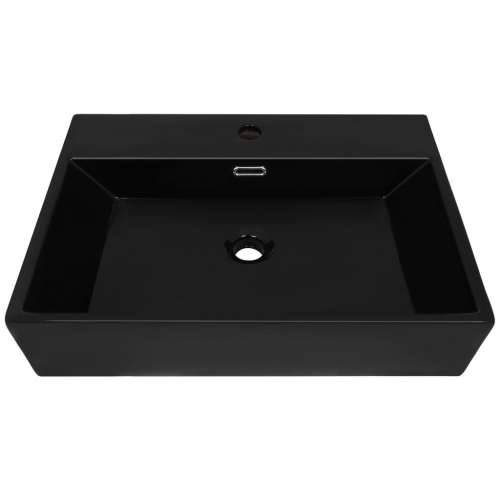 Umivaonik s otvorom za slavinu keramički crni 76 x 42,5 x 14,5  cm Cijena