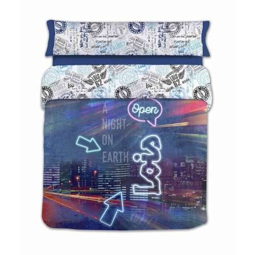 Set pokrivača za poplun Lois NIGHT P. Plava Krevet od 135 220 x 230 cm 3 Dijelovi Cijena