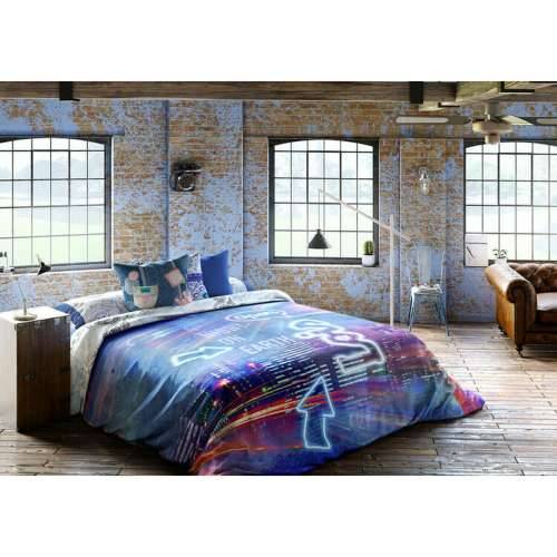 Set pokrivača za poplun Lois NIGHT P. Plava Krevet od 135 220 x 230 cm 3 Dijelovi Cijena