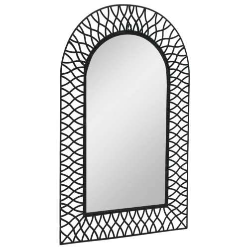 Vrtno zidno ogledalo s lukom 50 x 80 cm crno Cijena