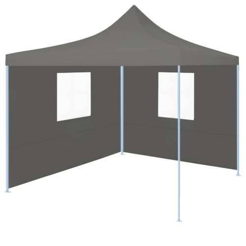 Sklopivi šator za zabave s 2 bočna zida 3 x 3 m antracit