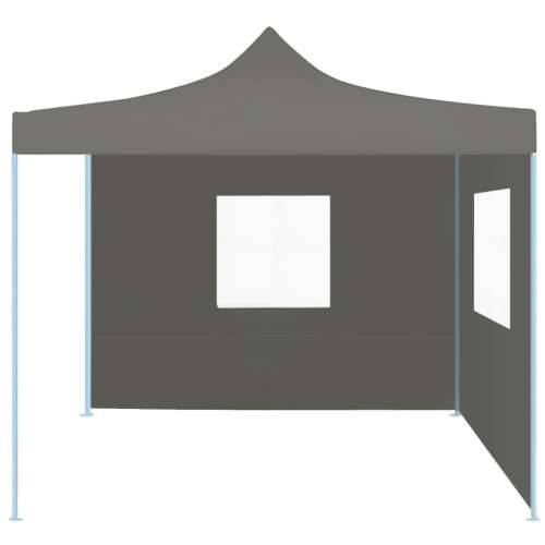 Sklopivi šator za zabave s 2 bočna zida 3 x 3 m antracit Cijena