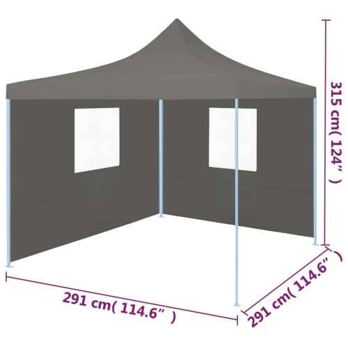 Sklopivi šator za zabave s 2 bočna zida 3 x 3 m antracit Cijena