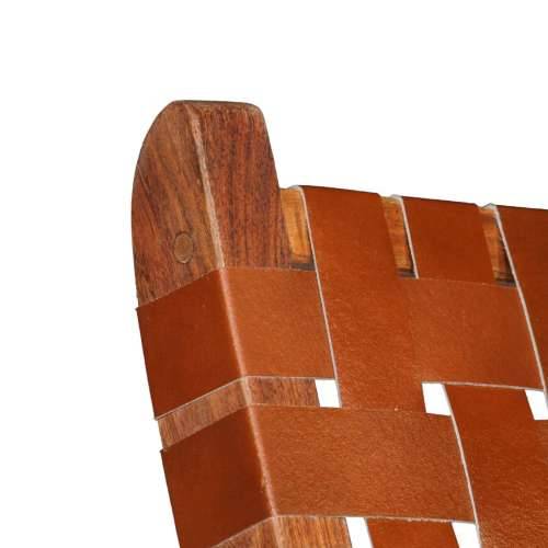 Sklopiva stolica od prave kože smeđa Cijena