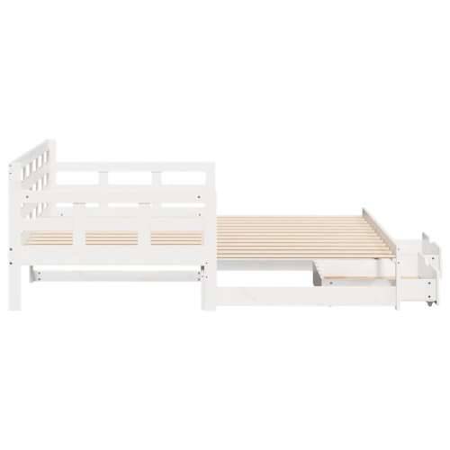 Dnevni krevet na razvlačenje s ladicama bez madraca 90x200 cm - Bijela 90 x 200 cm Cijena