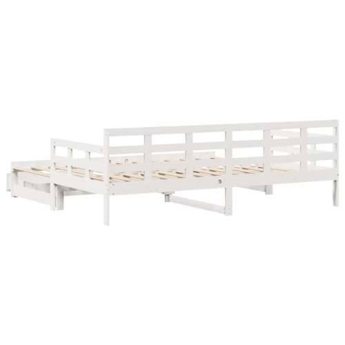 Dnevni krevet na razvlačenje s ladicama bez madraca 90x200 cm - Bijela 90 x 200 cm Cijena