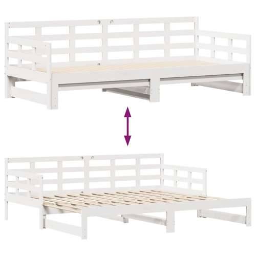 Dnevni krevet na razvlačenje s ladicama bez madraca 90x200 cm - Bijela 90 x 200 cm Cijena