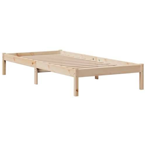 Krevet s regalom za knjige bez madraca 90x200 cm od borovine - Prirodna 90 x 200 cm Cijena