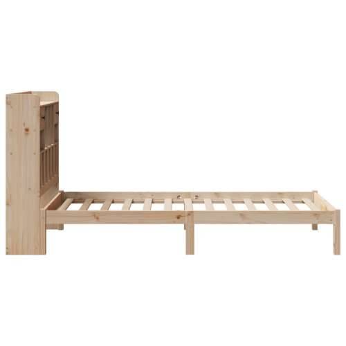 Krevet s regalom za knjige bez madraca 90x200 cm od borovine - Prirodna 90 x 200 cm Cijena