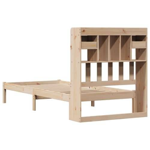 Krevet s regalom za knjige bez madraca 90x200 cm od borovine - Prirodna 90 x 200 cm Cijena