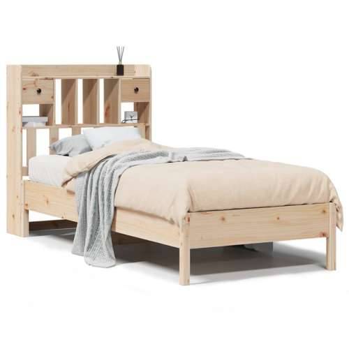 Krevet s regalom za knjige bez madraca 75x190 cm borovina Prirodna 75 x 190 cm Cijena